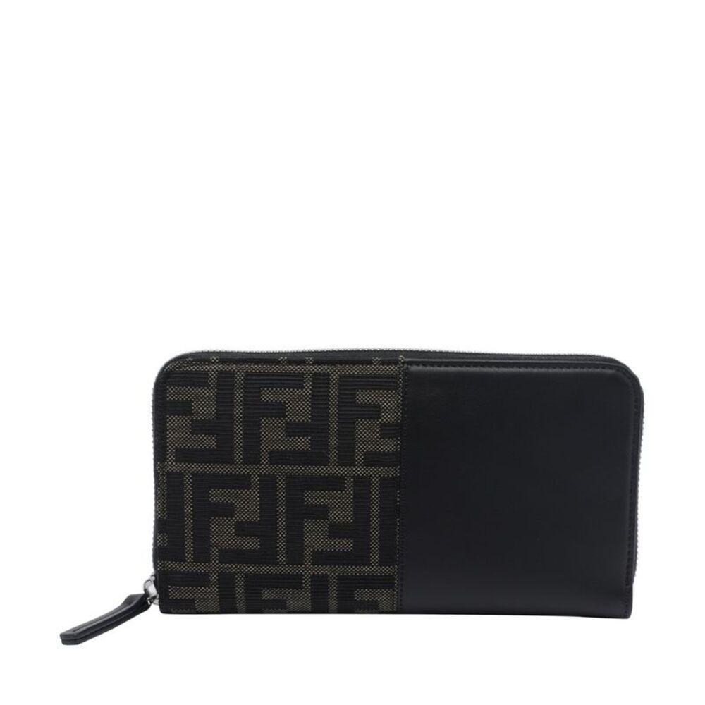 Fendi Men Ff Jacquard Zip Wallet